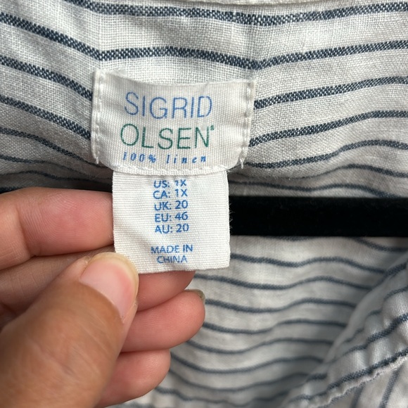 Sigrid Olsen size 100% linen women’s top size 1x - Picture 3 of 7